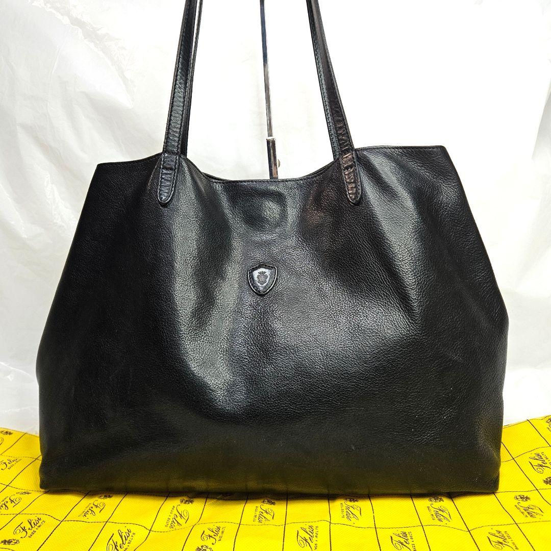 Felisi フェリージ 15/20 レザー 黒 トートバッグ 保存袋付き