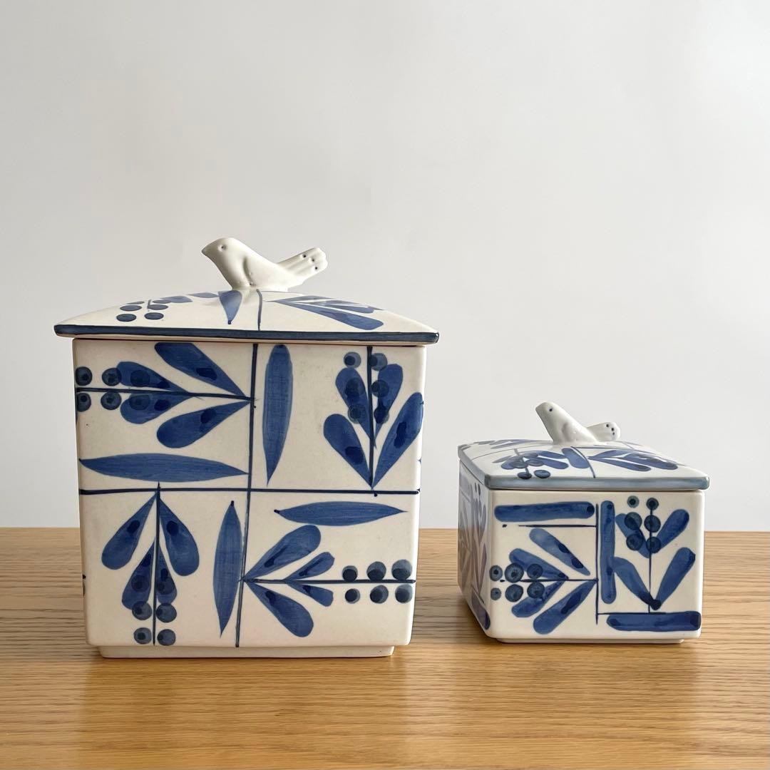 砥部焼 NIPPON CRAFT 日本クラフト 草文 パンケース キャニスター