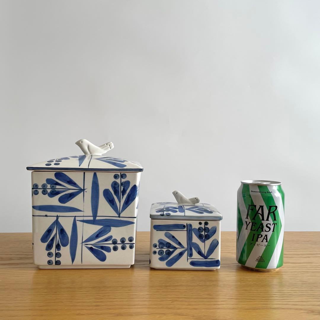 砥部焼 NIPPON CRAFT 日本クラフト 草文 パンケース キャニスター