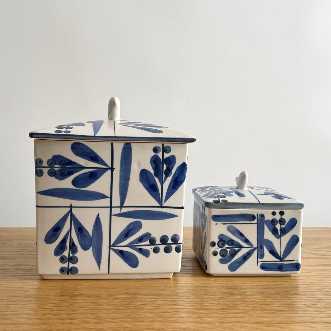 砥部焼 NIPPON CRAFT 日本クラフト 草文 パンケース キャニスター