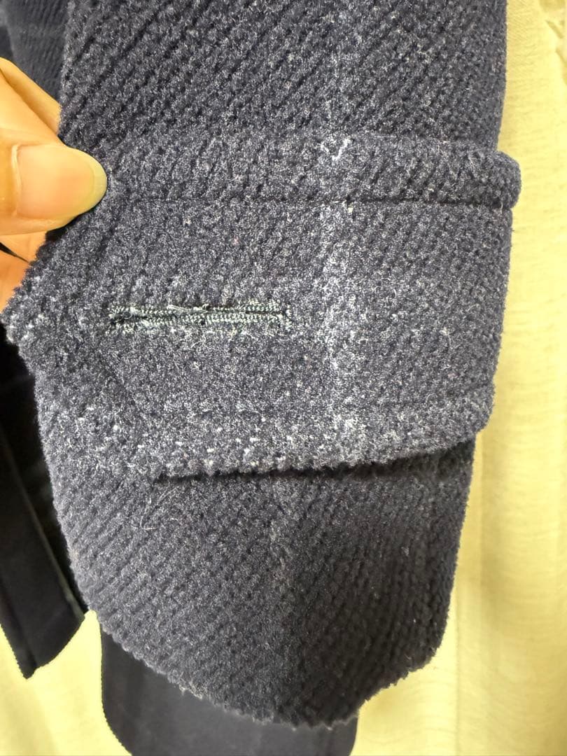 バーバリー　ネイビー系チェック ダッフルコート