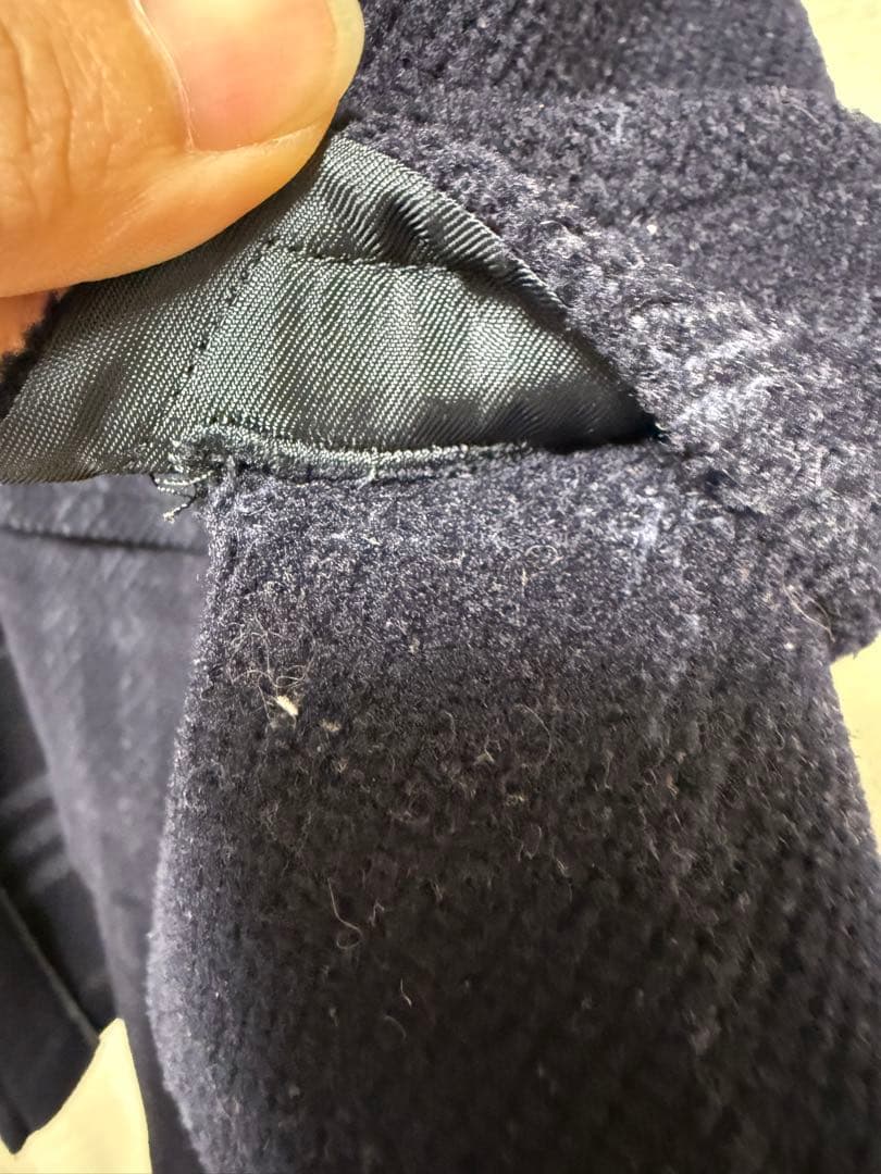 バーバリー　ネイビー系チェック ダッフルコート