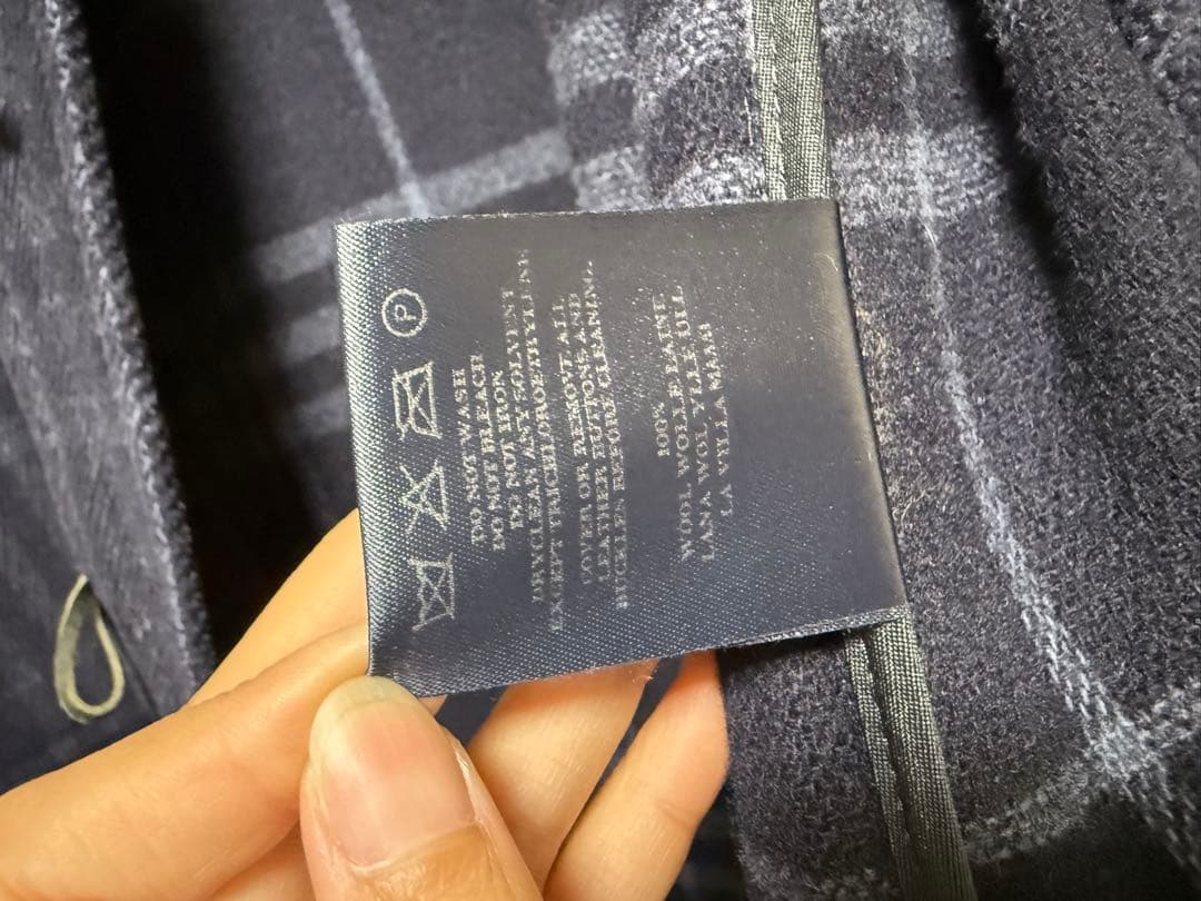 バーバリー　ネイビー系チェック ダッフルコート