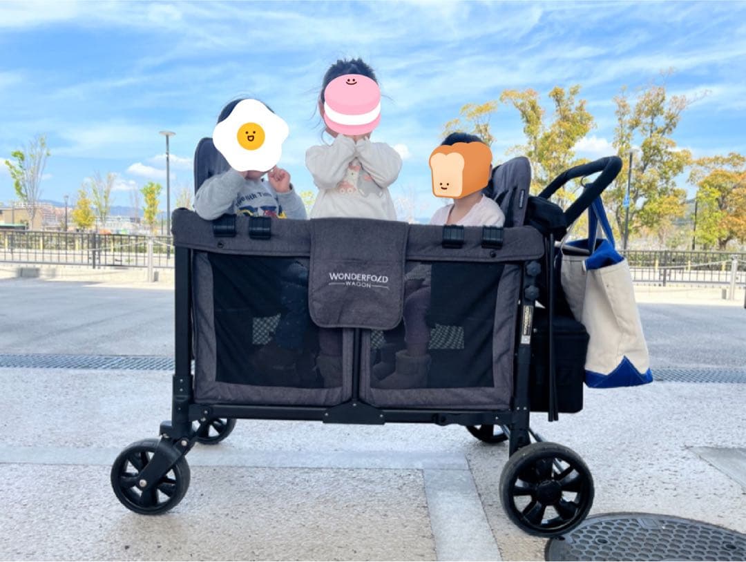 WONDERFOLD グレー 4人乗りベビーカー