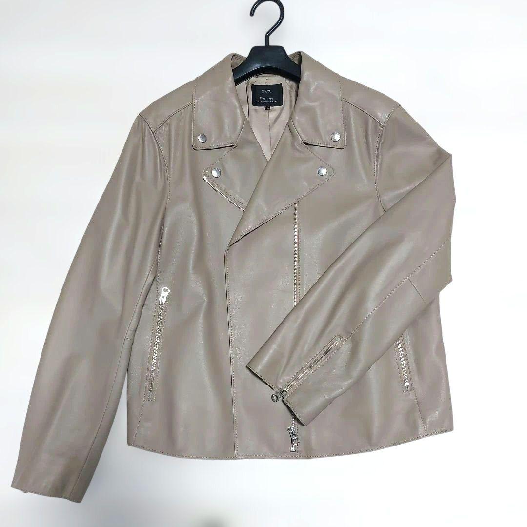 23区 ライダース レザージャケット　羊革　ラムレザー　大きいサイズ　50
