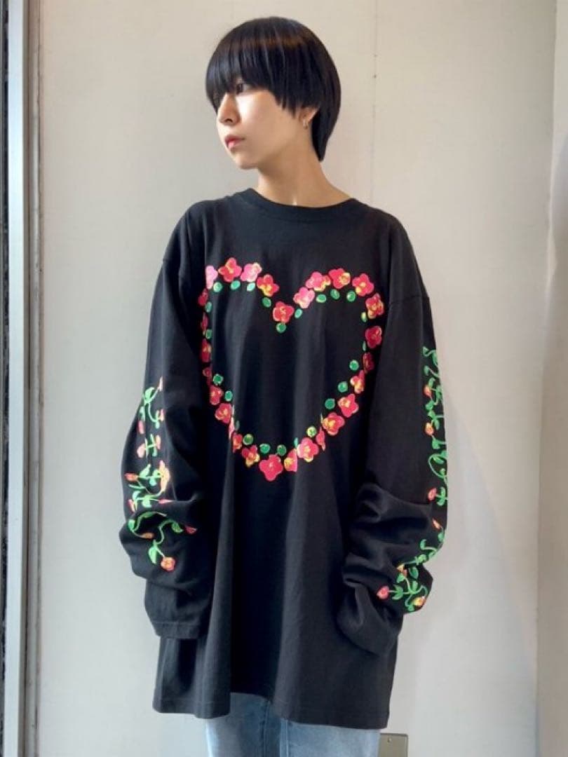 ぱ*！様 kidill キディル ROSE LONG SLEEVE T-SHIR