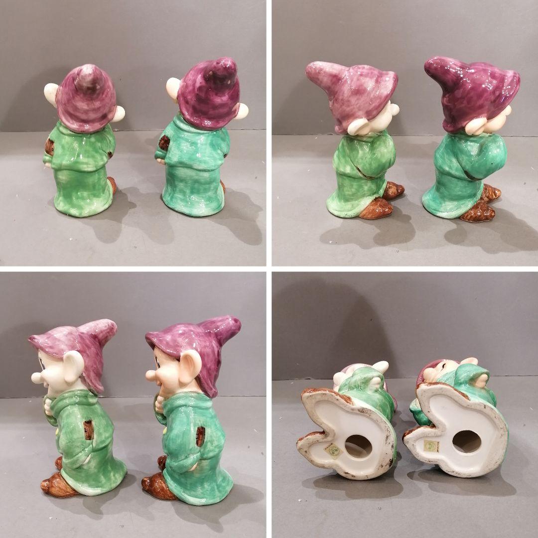 iΦ【 廃盤品 】希少 陶器 ディズニー 白雪姫と七人の小人 置き物 オブジェ
