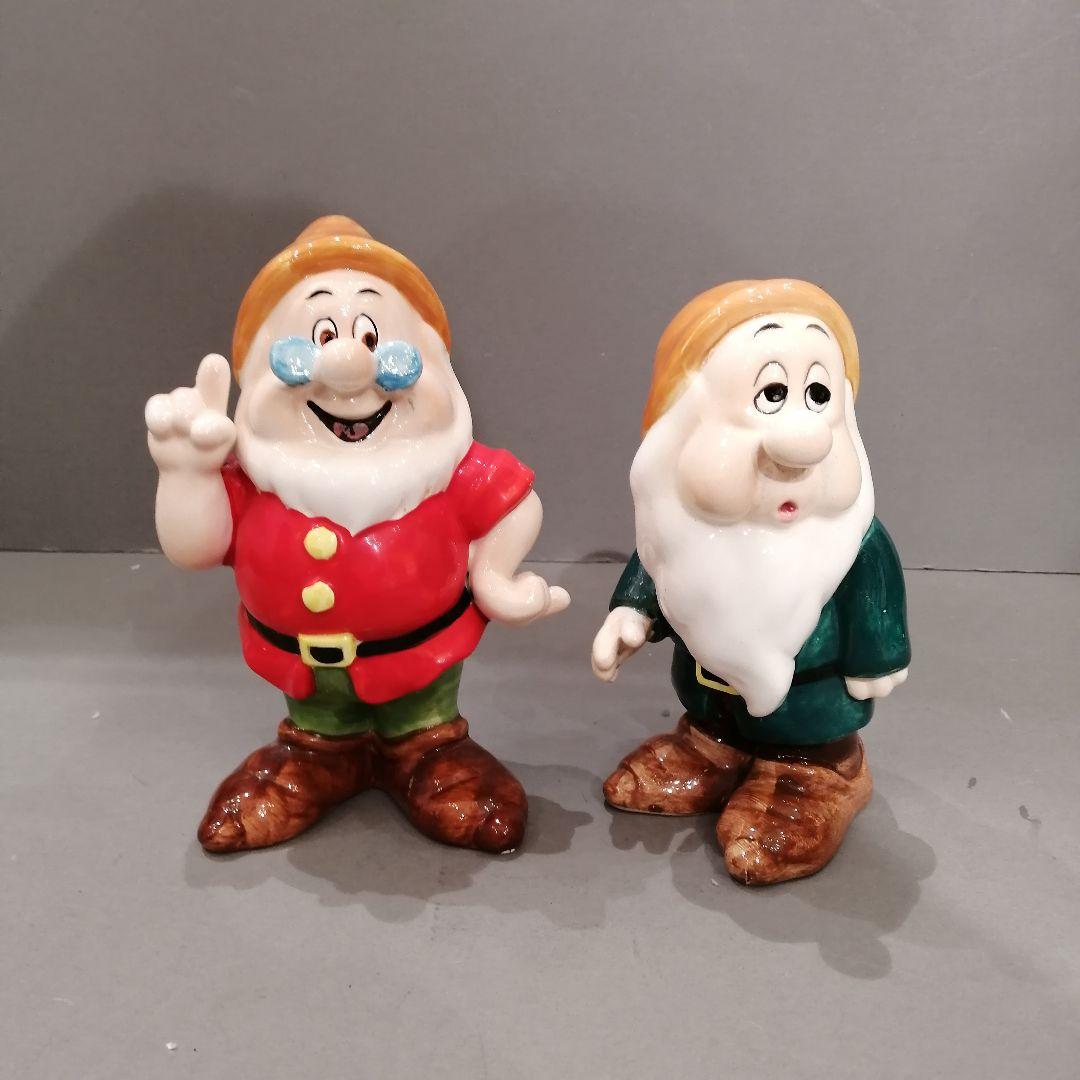 iΦ【 廃盤品 】希少 陶器 ディズニー 白雪姫と七人の小人 置き物 オブジェ