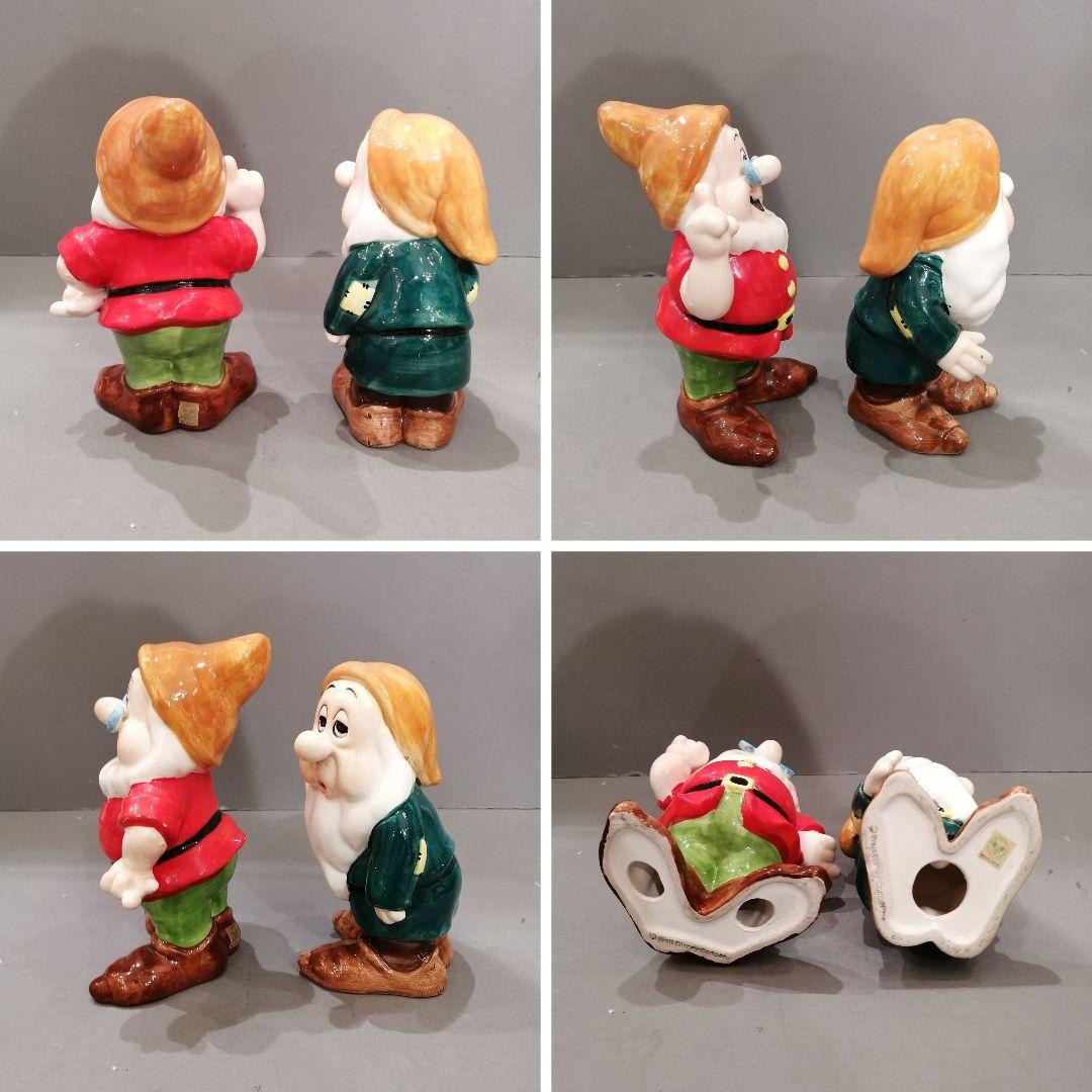 iΦ【 廃盤品 】希少 陶器 ディズニー 白雪姫と七人の小人 置き物 オブジェ