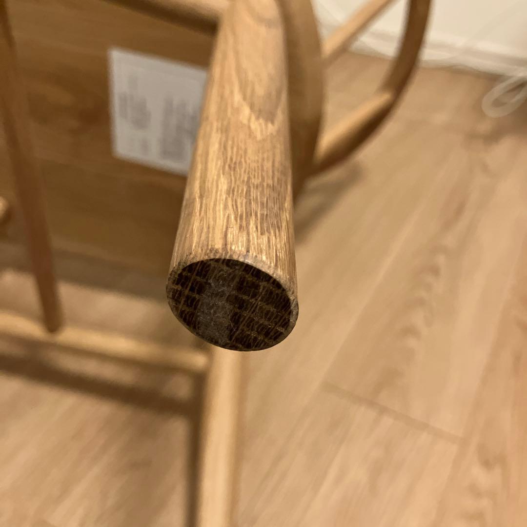 無印良品 オーク材 アームチェア 丸脚 天然木 木製 椅子