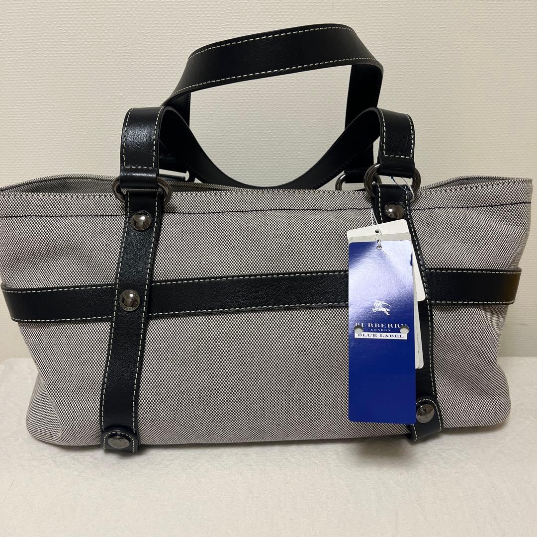 Burberry BLUE LABEL トートバッグ ホワイト ブラック