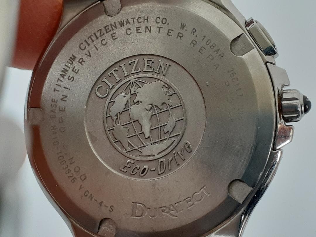 【高級・チタンモデル】CITIZEN エクシード エコ・ドライブ電波時計 稼働品