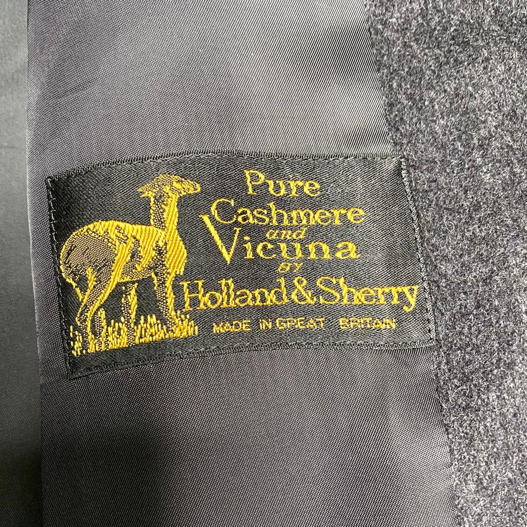 良品✨希少 Holland&Sherry コート カシミヤ ビクーニャ M 黒