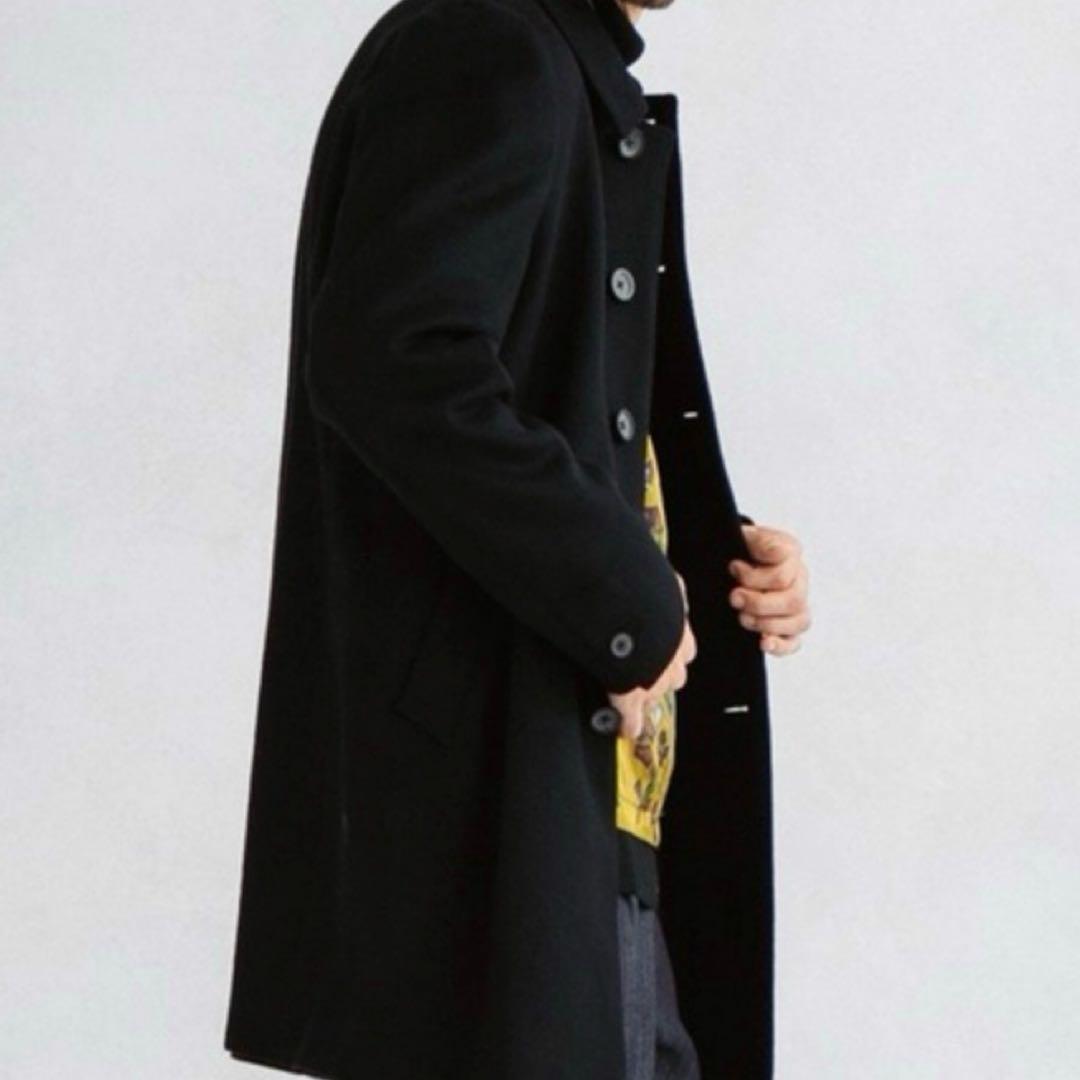 極美品 UNITED TOKYO ジロンラムウールステンカラーコート 黒 2 M