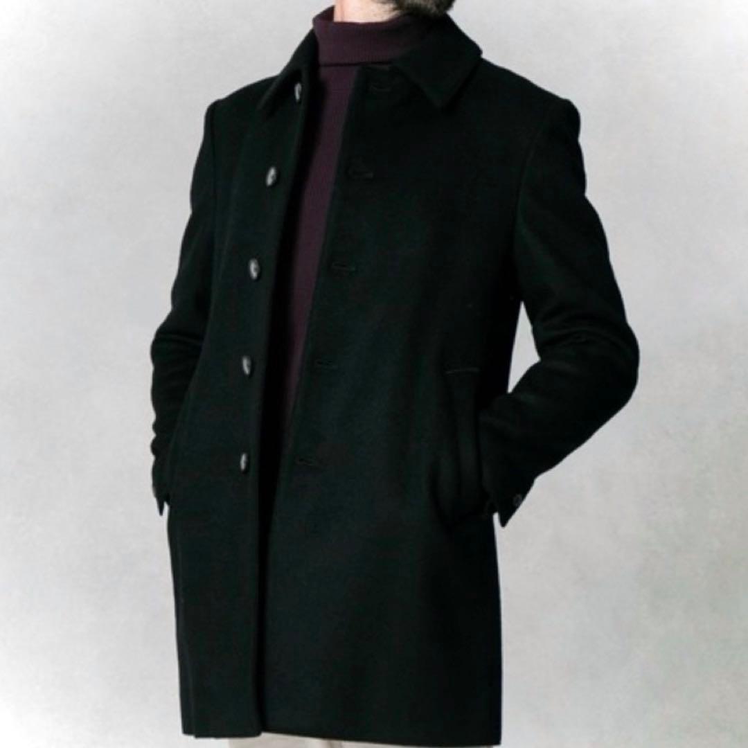 極美品 UNITED TOKYO ジロンラムウールステンカラーコート 黒 2 M