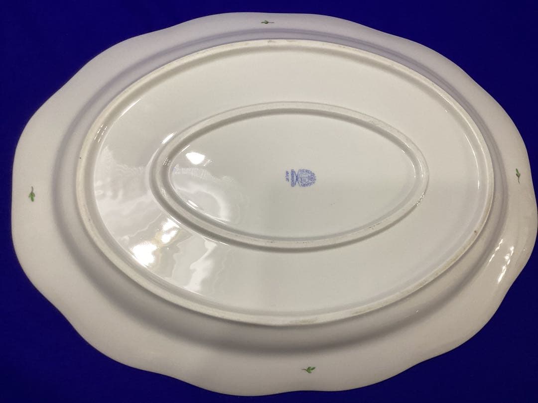 ヘレンド　パーティープレート　チューリップの花束　オーバル型大皿　ハンドペイント