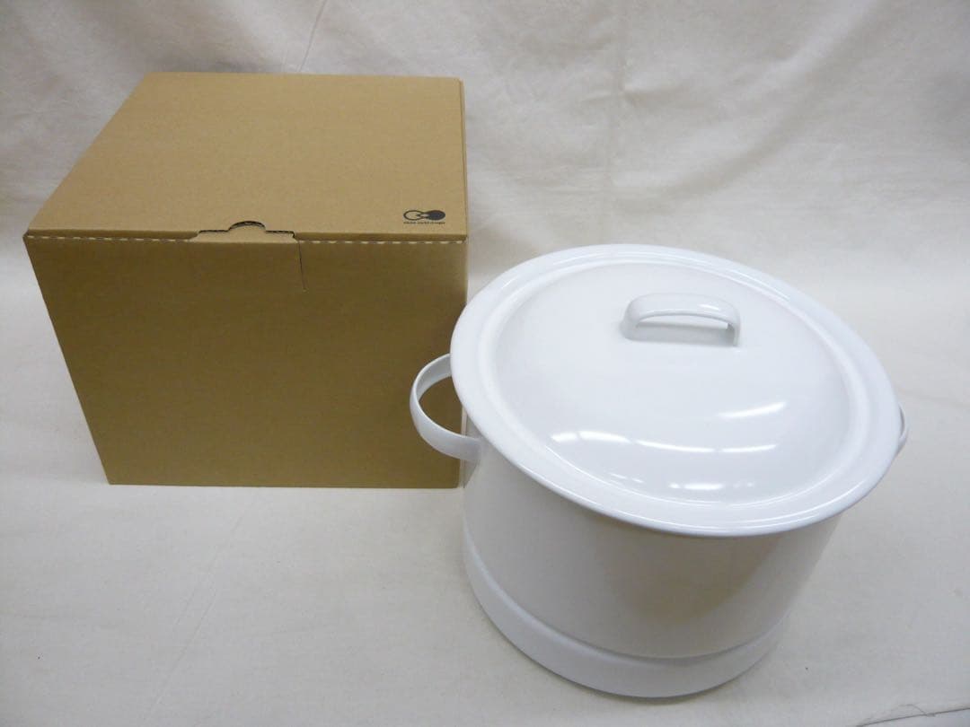 『にちにち道具』蒸し鍋21cm 5.0L 日本製 ガス・IH対応 野田琺瑯