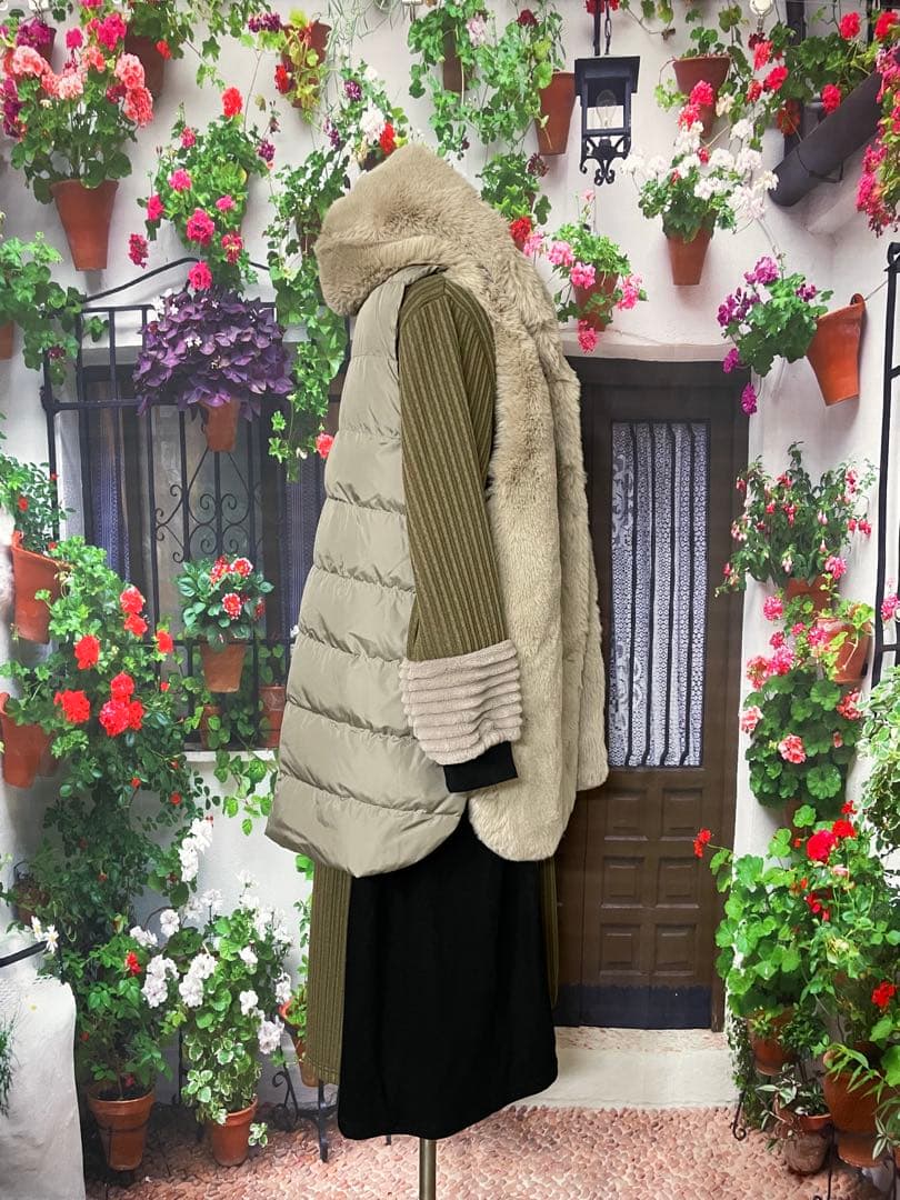 233新品koibitomisaki　エコファーたっぷり♪ダウン切り替えベスト