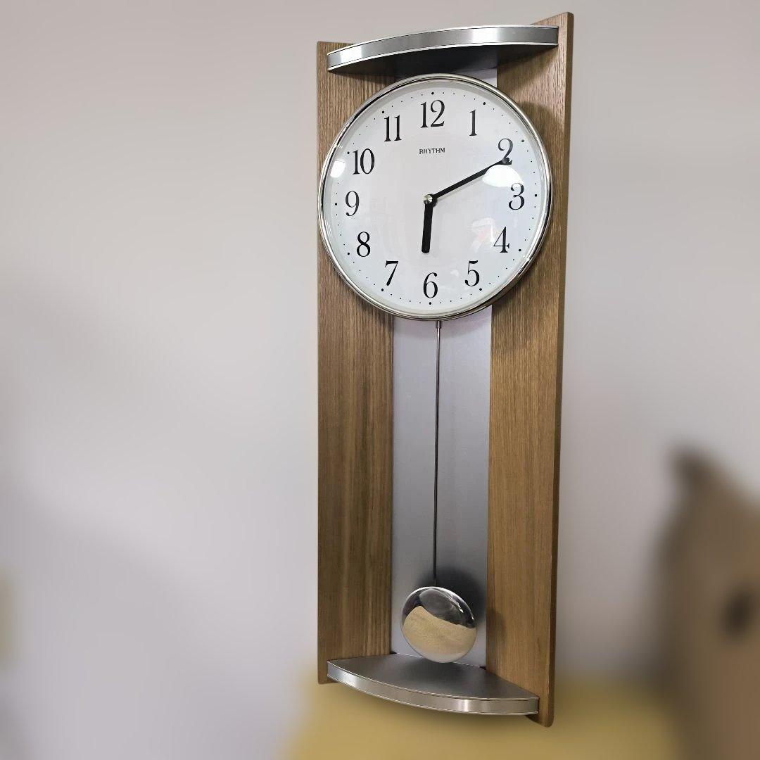 RHYTHM 振り子時計 木製「中古品」
