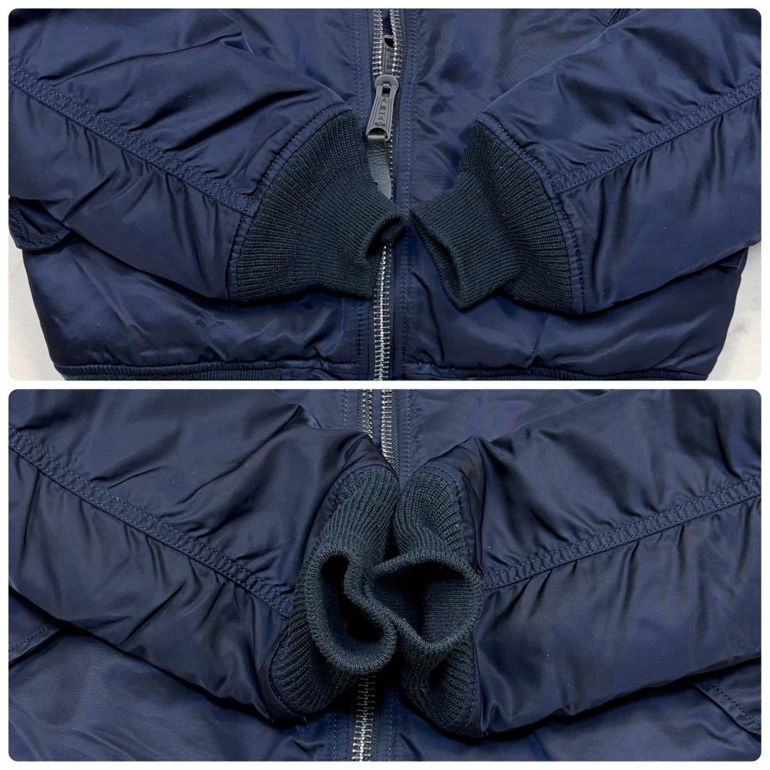 アルファ　MA-1 フライトジャケット　ミリタリー　紺色　XSボンバージャケット