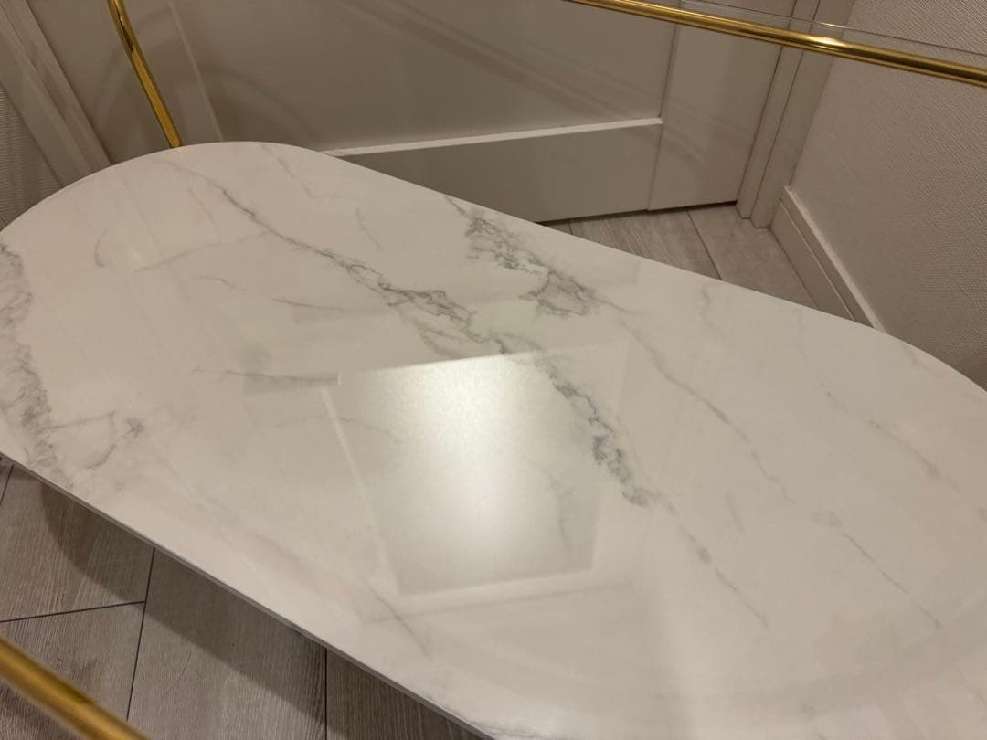 Francfranc レガート コーヒーテーブル Lゴールド×マーブル