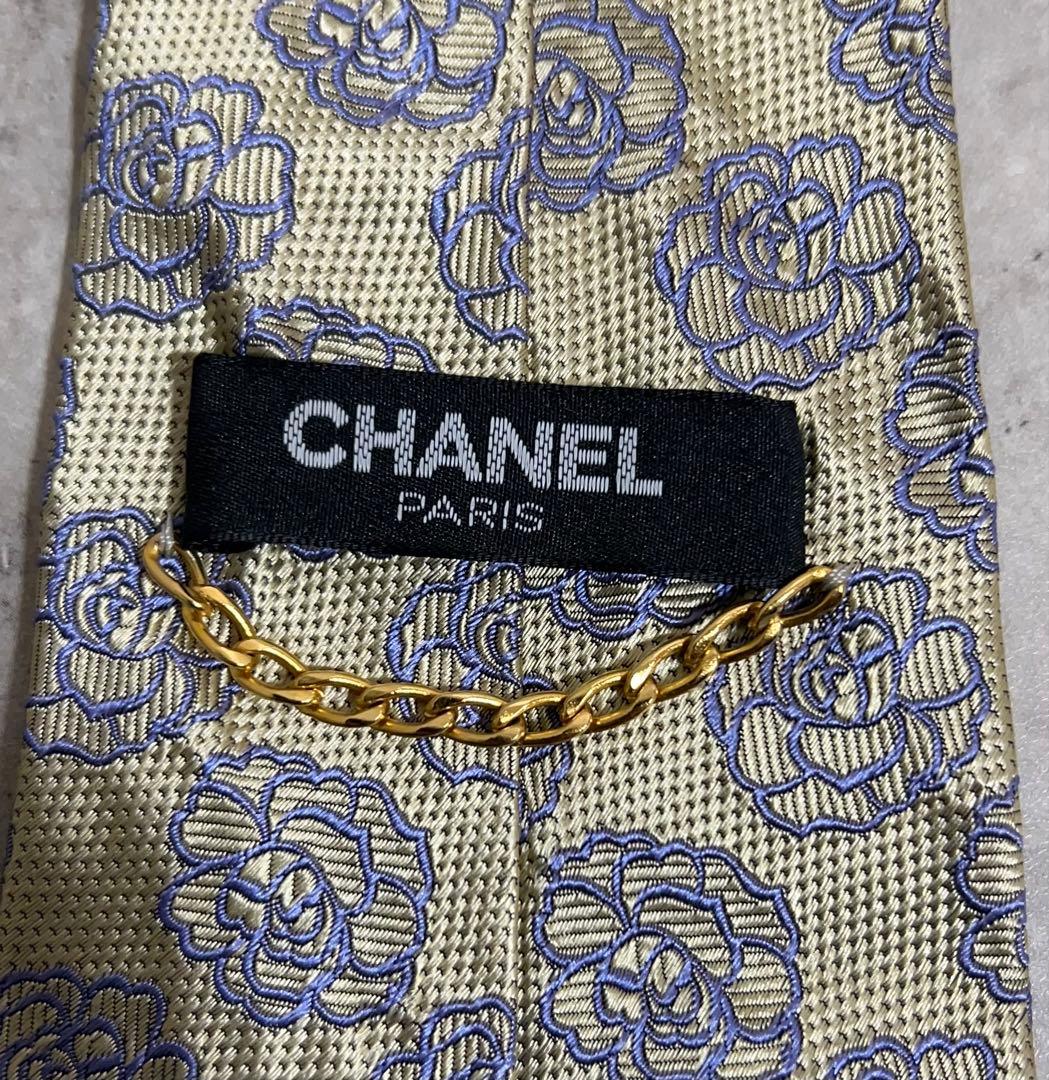 CHANEL ネクタイ カメリア ジャガード 光沢 肉厚