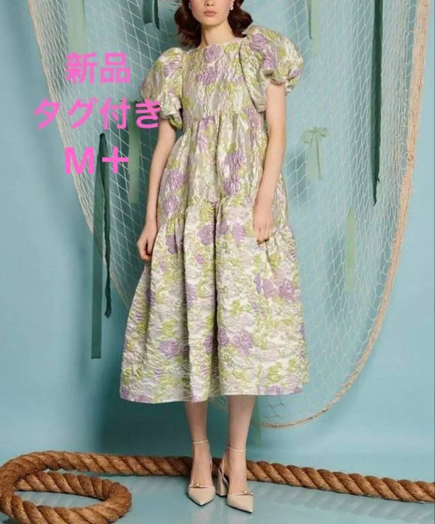 sister jane 花柄パフスリーブマキシドレス M+サイズ