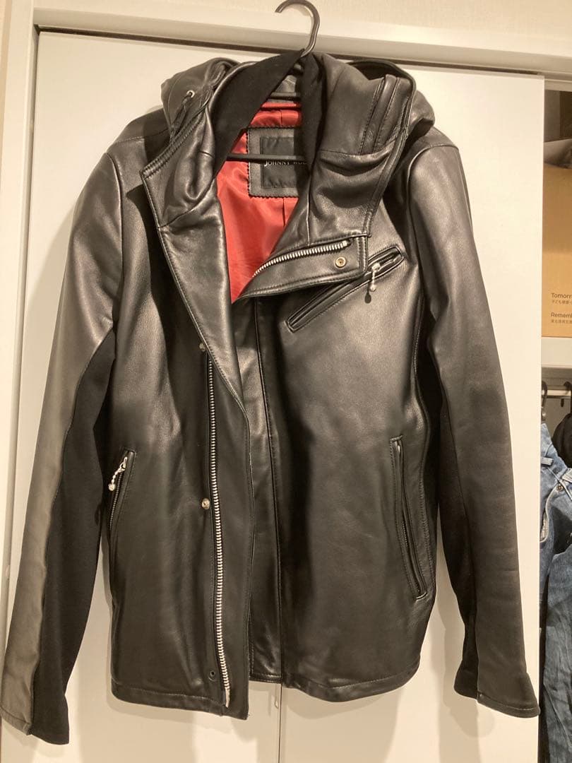 JOHNNYWOLF ブラックレザーライダースジャケット