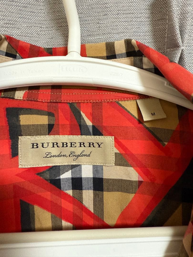 極美品 BURBERRY 総柄グラフィック プリント ノバチェック 長袖シャツ