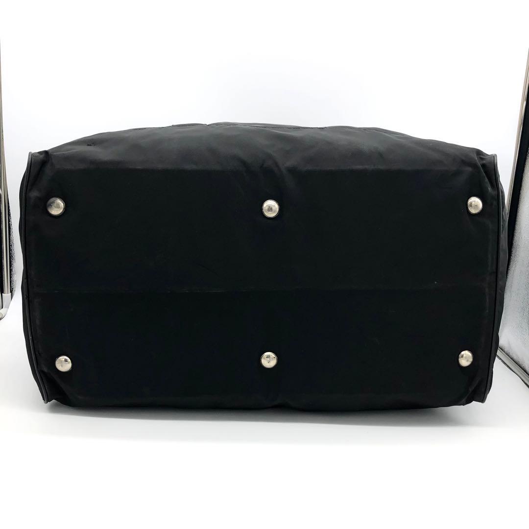 【極美品✨】プラダ ボストンバッグ テスートナイロン レザー 南京錠 鍵付き 黒