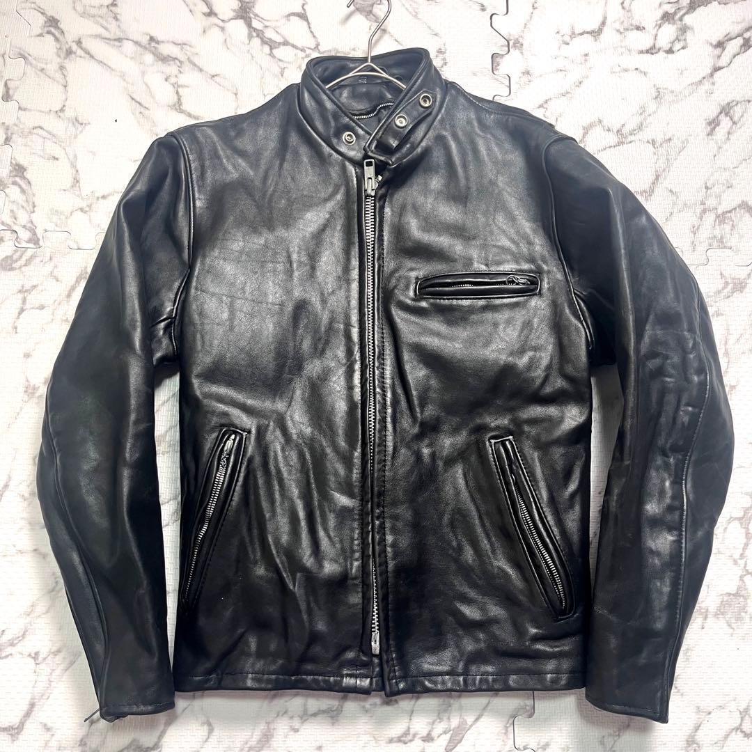 【米国製】✨ schott シングルライダース 641 38size 黒色 本革
