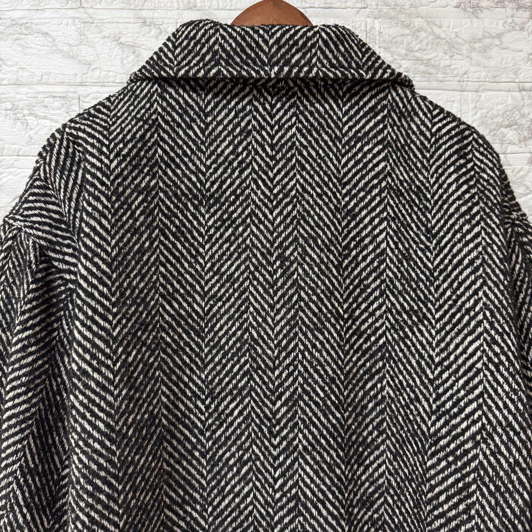 ADAM ET ROPÉ スタンドカラーウールミドルコート F 黒系