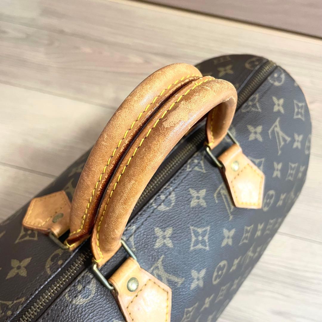 ルイヴィトン　ボストンバッグ　スピーディ35 モノグラム　ブラウン　ヌメ革