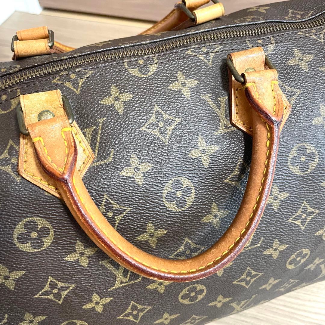 ルイヴィトン　ボストンバッグ　スピーディ35 モノグラム　ブラウン　ヌメ革