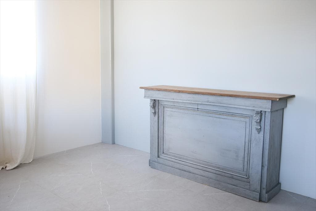 フランスアンティーク木製ショップカウンター/レジ台/テーブル机(90-21)