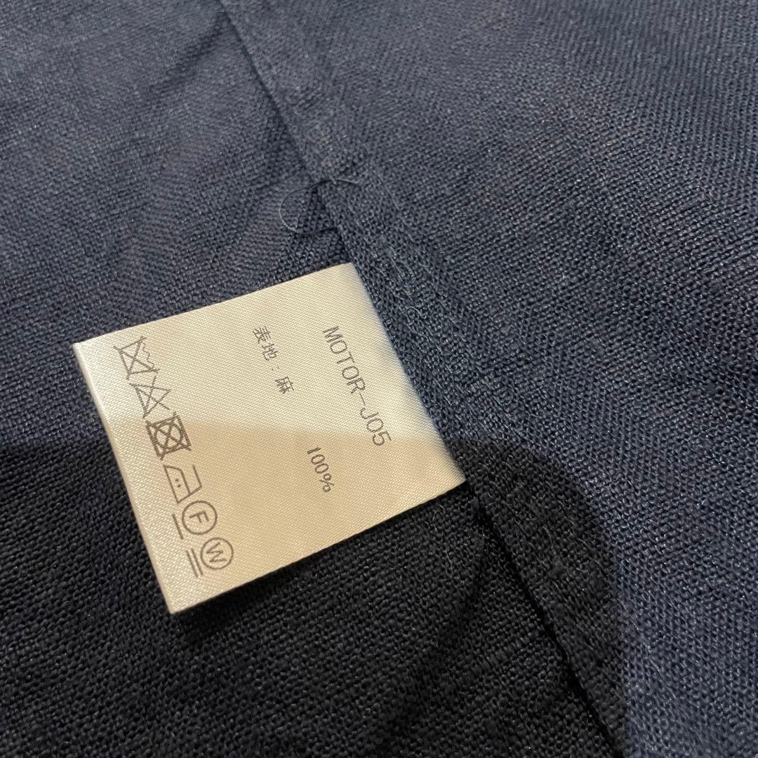 MOTOR モーター リネンフレンチワークジャケット 本池秀夫 XL 紺