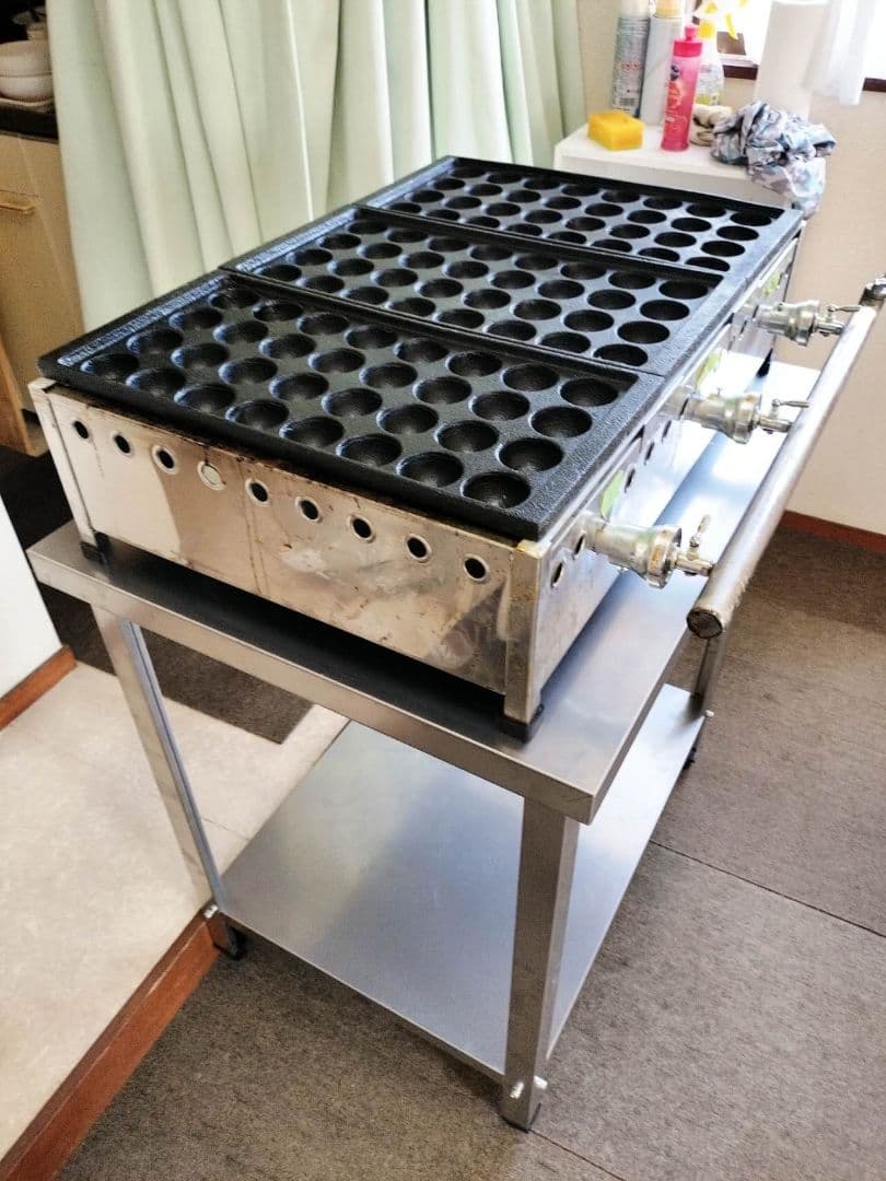 業務用たこ焼き器、鋳鉄、都市ガス、プロパンの場合部品交換必要