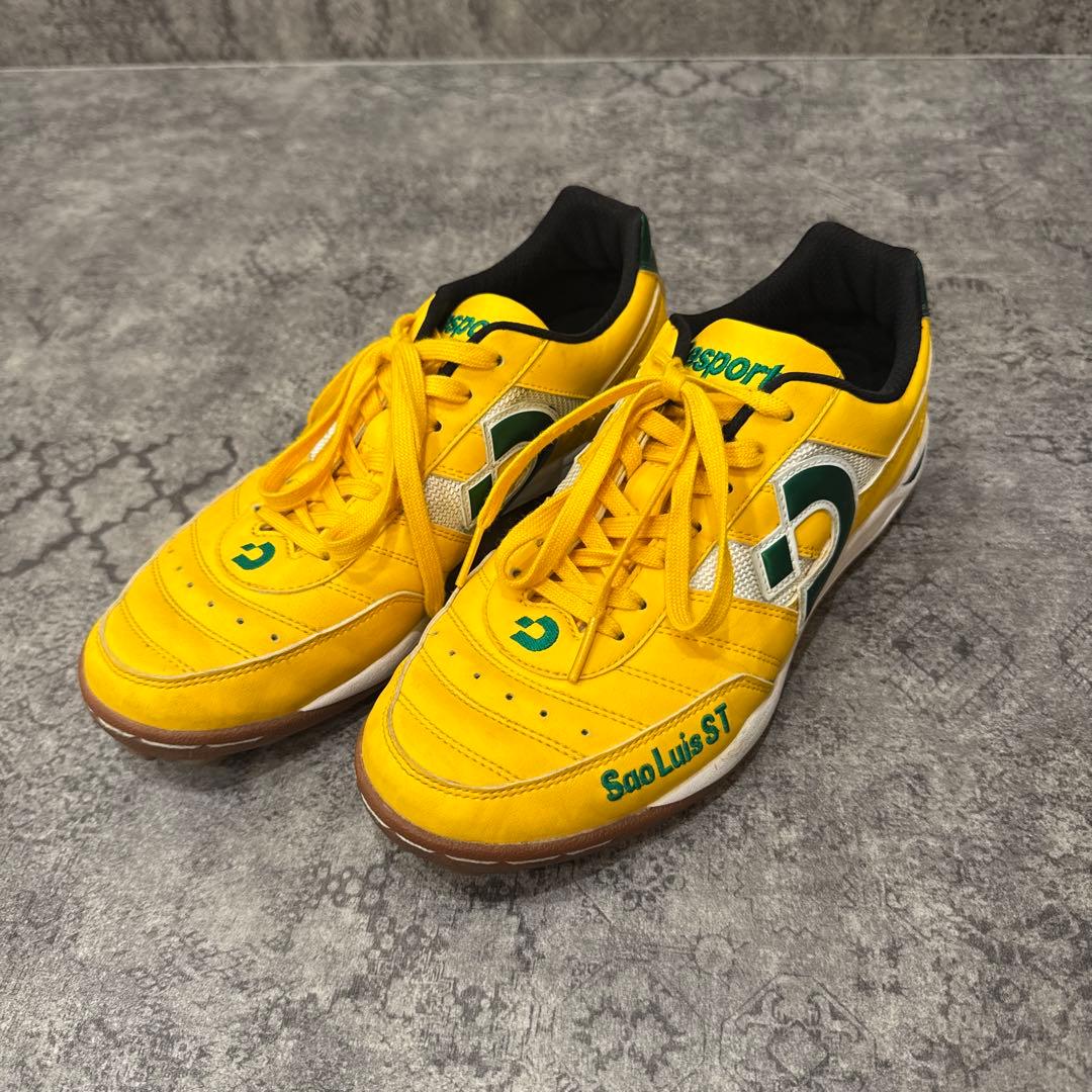 【美品】Desporte フットサルシューズ イエロー/グリーン26.5cm