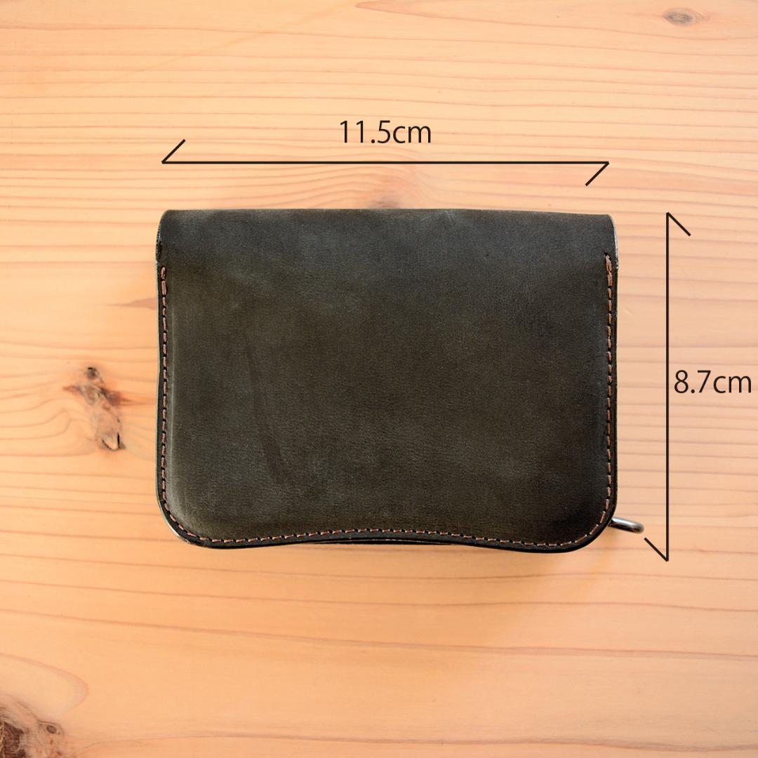 コンパクト ミドル トラッカーウォレット 手のひらサイズ イタリアンレザー