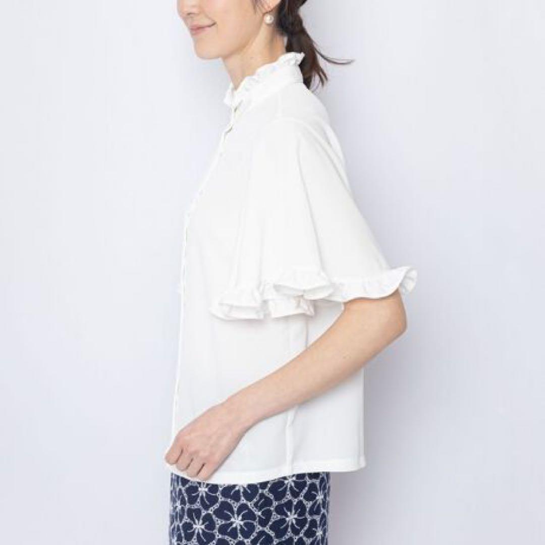 新品　NARACAMICIE ナラカミーチェ　ジョーゼットフリルスリーブブラウス