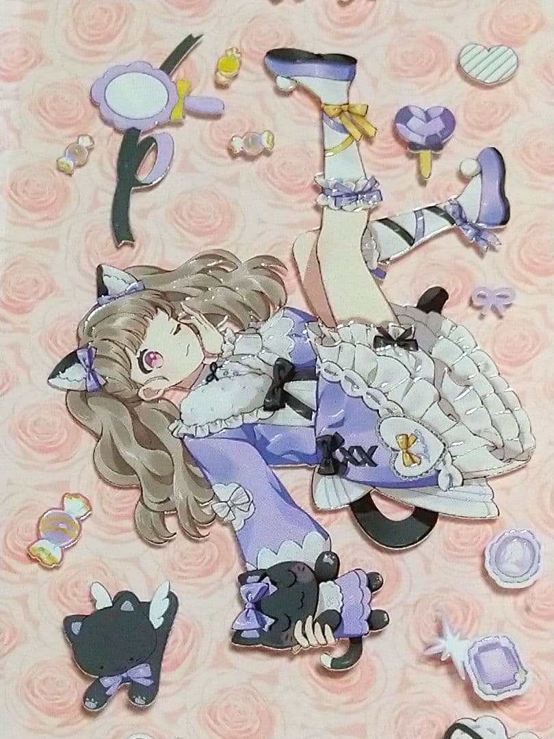 J628＃熊古力(水晶)浮光文创切り売り海外人物マステ女の子