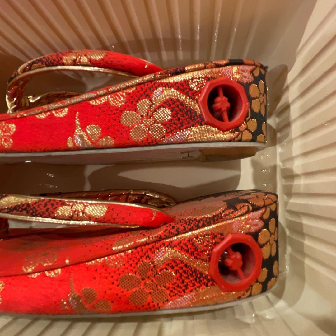 七五三　3帯　草履　バッグ　セット　赤　黒　花魁　おいらん