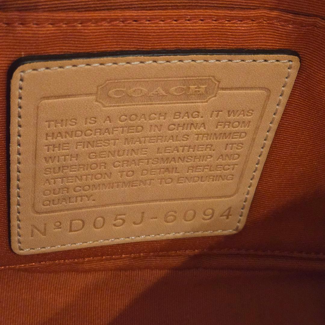 美品　COACH　コーチ　ポーチ　ハンドバッグ　キャンバス　レザー　シグネチャー