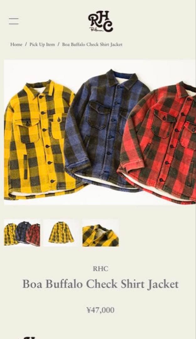 A*A様 美品！RHC ロンハーマン CPO ジャケット M バッファロー