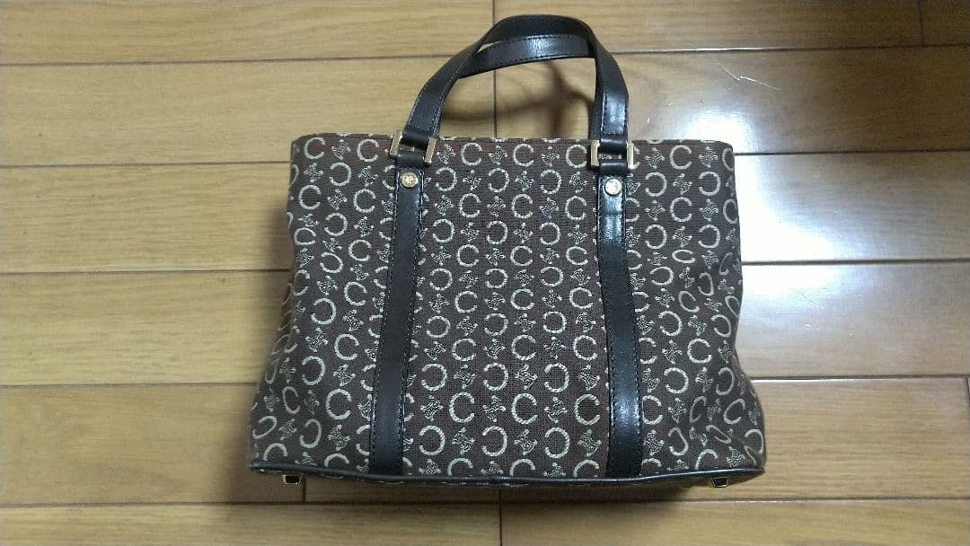 セリーヌ Cマカダム ブラウン キャンバス レザー レディース CELINE