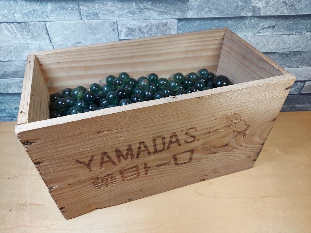 戦前 シワ 茶筋 気泡入り ビー玉 800個以上 ロート目薬木箱入り