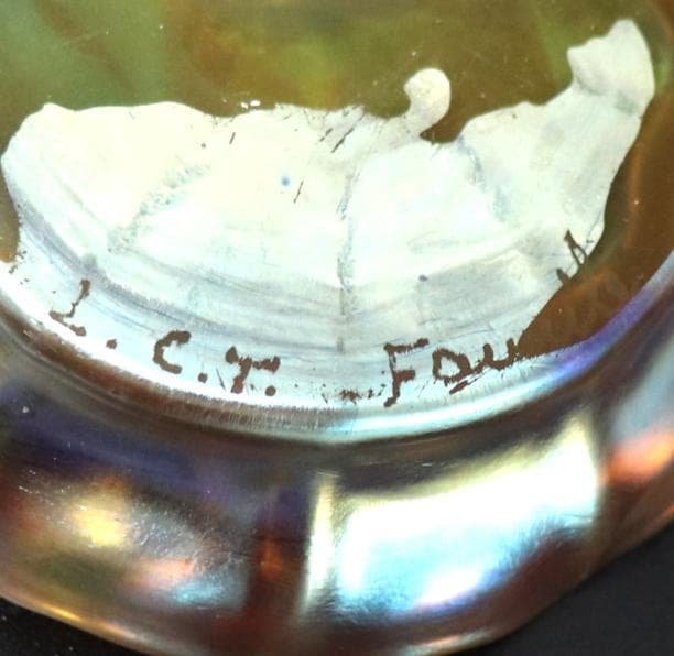 ルイス・C・ティファニー ファブリルガラス 塩入れ ソルトセラー アンティークd