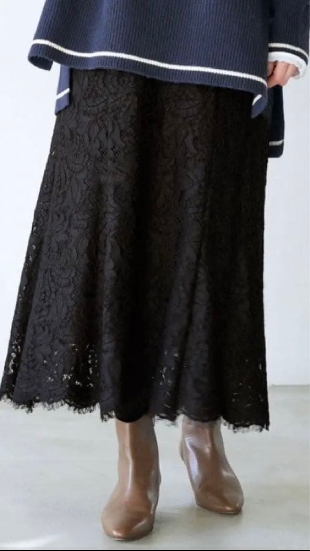 イエナ レースフレアスカート ブラック 38
