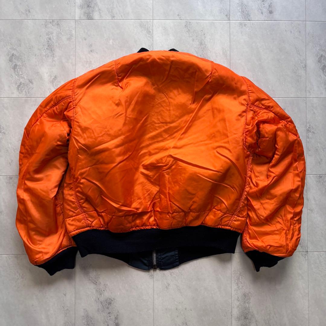 【Vintage】90s アルファ MA-1 フライトジャケット ネイビー 短丈