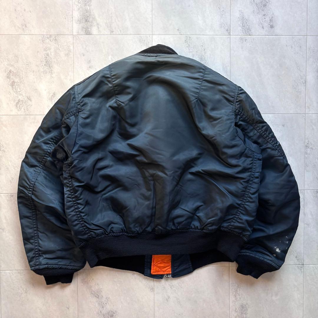 【Vintage】90s アルファ MA-1 フライトジャケット ネイビー 短丈
